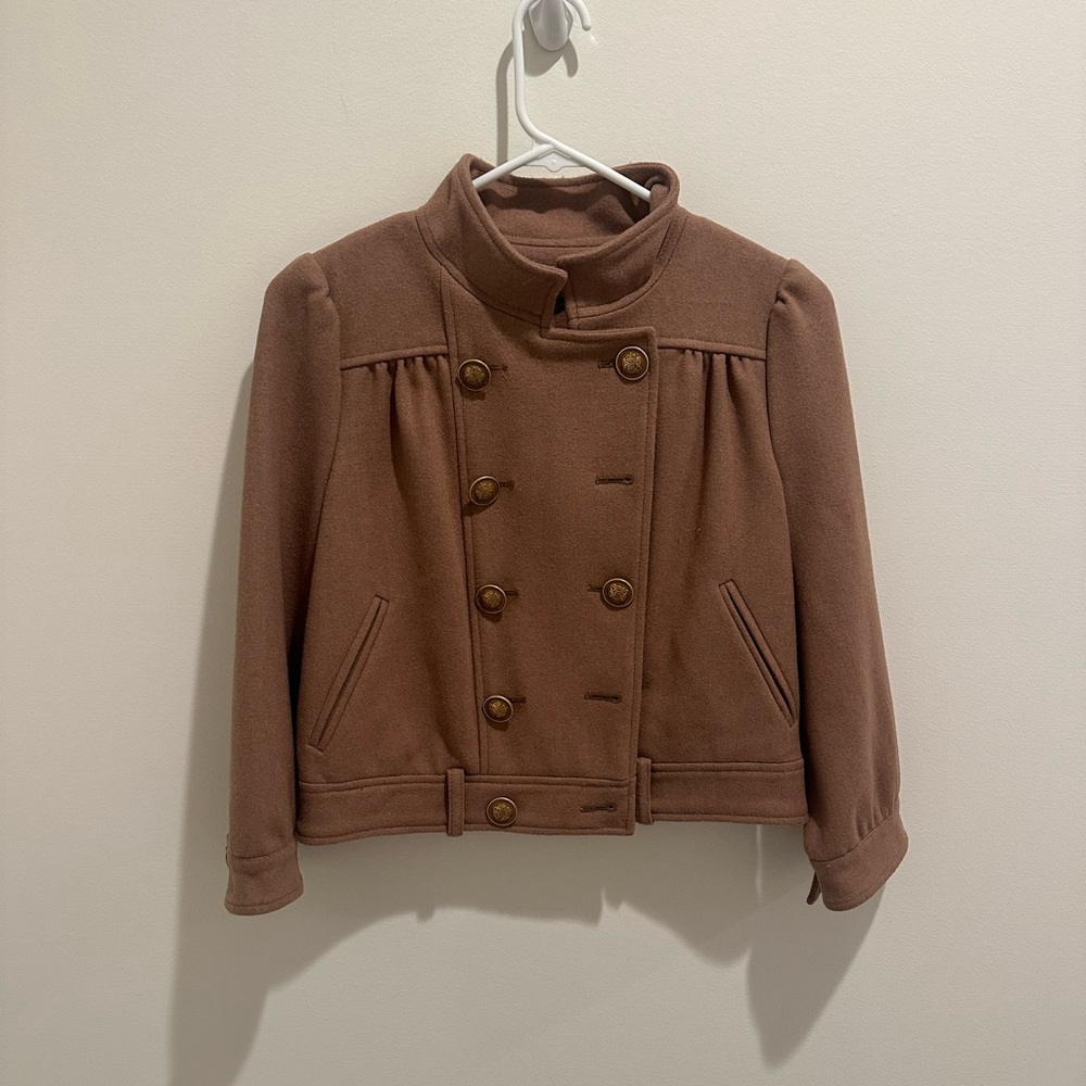 Idra Anthropologie Brown Double-Breasted Jacket